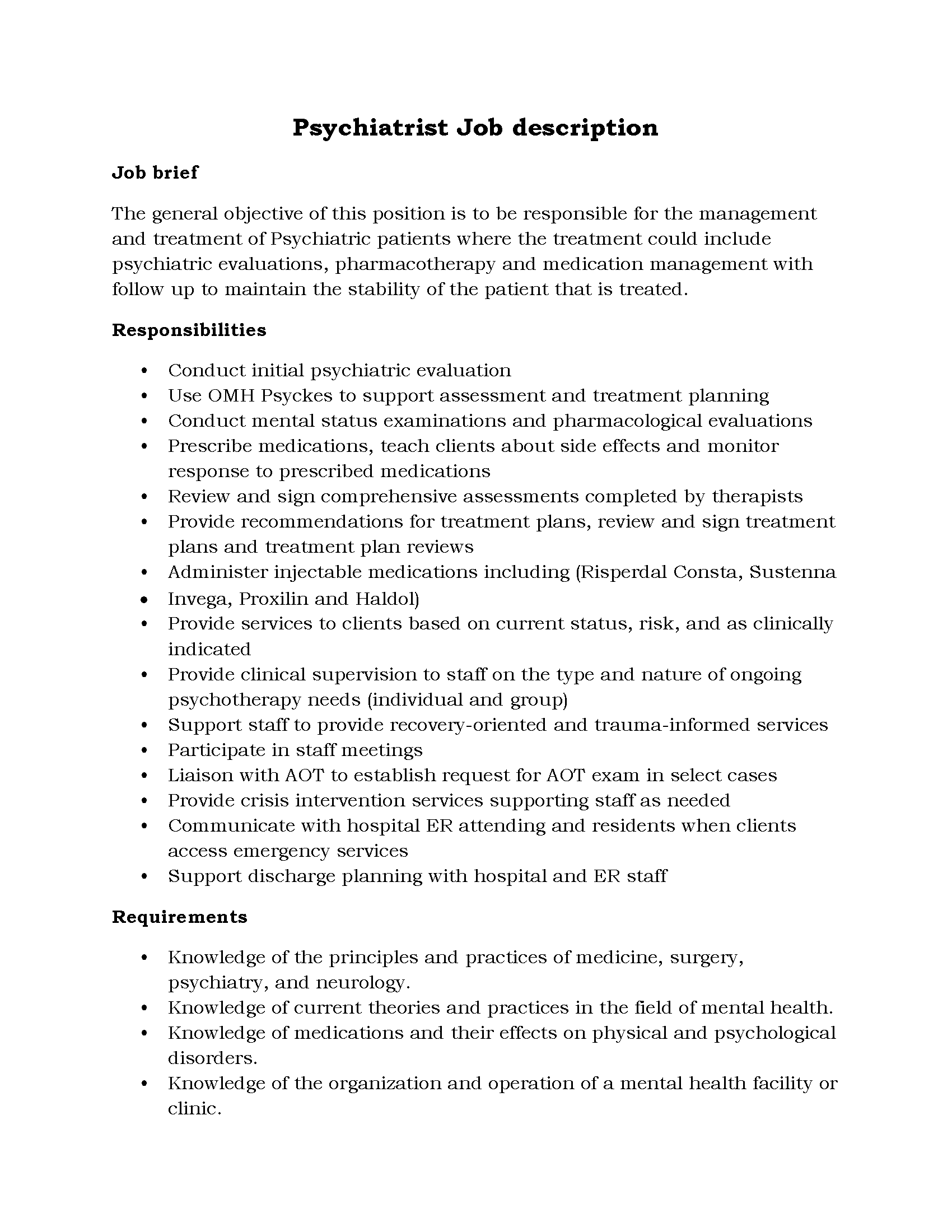 96-Psychiatrist Job description
